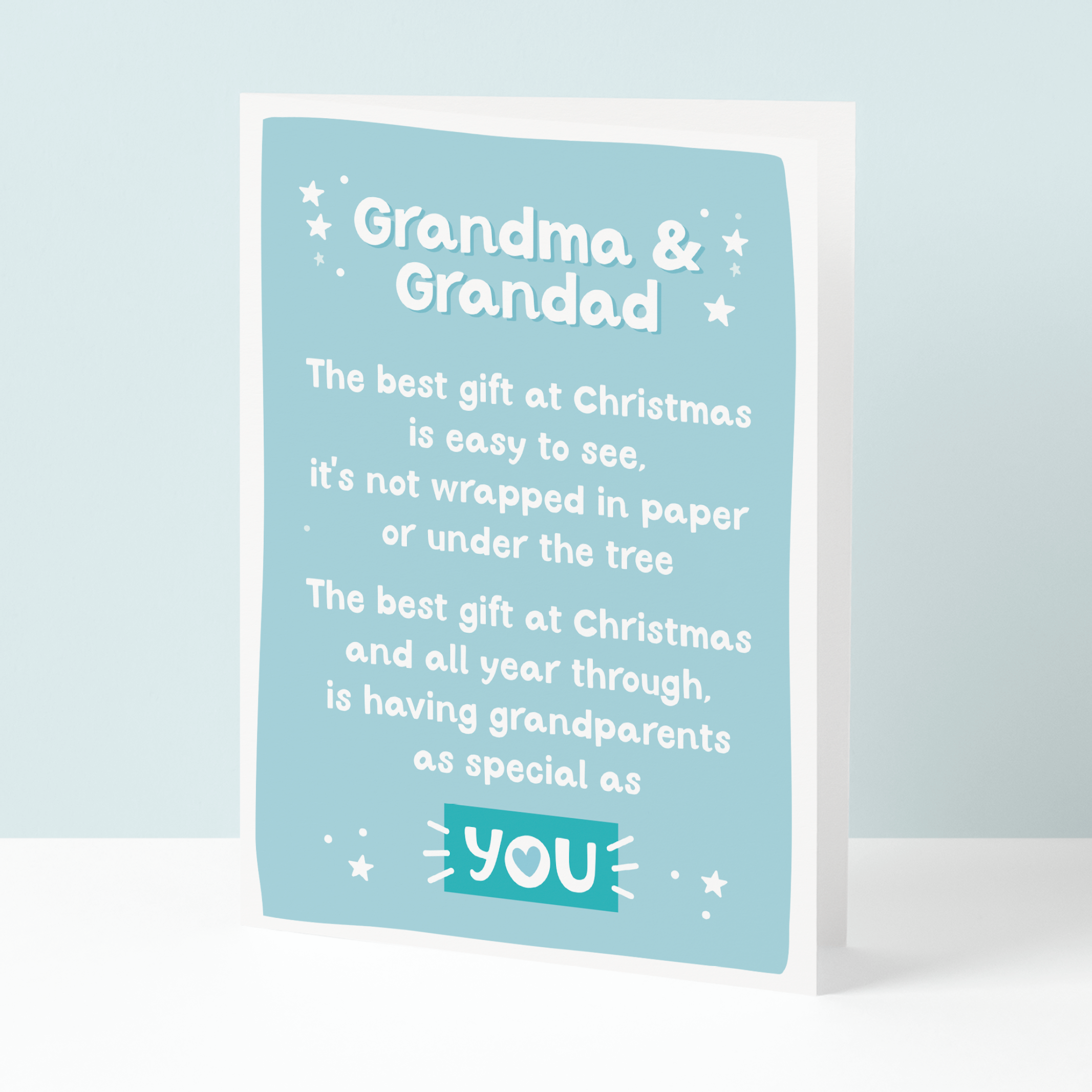 Cute poem Grandma and Grandad Christmas card