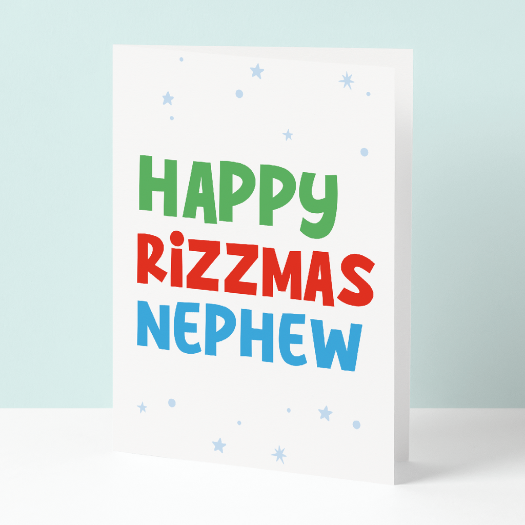 Happy Rizmass Nephew Christmas card