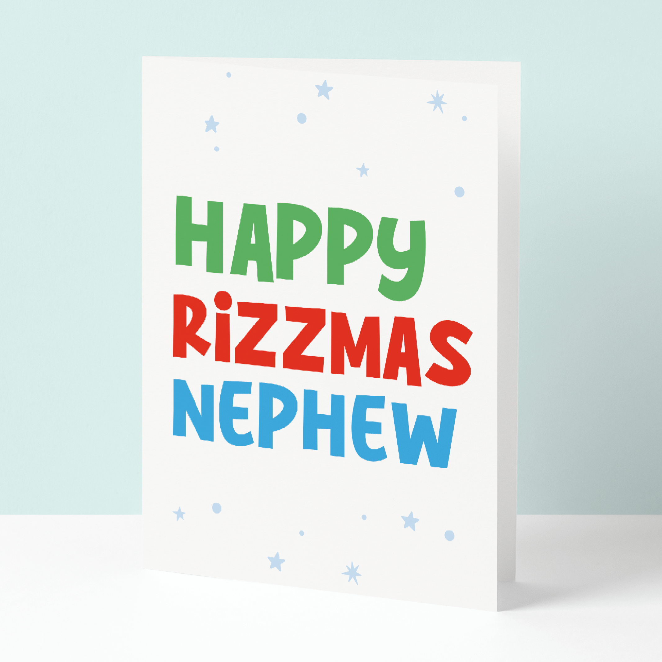 Happy Rizmass Nephew Christmas card