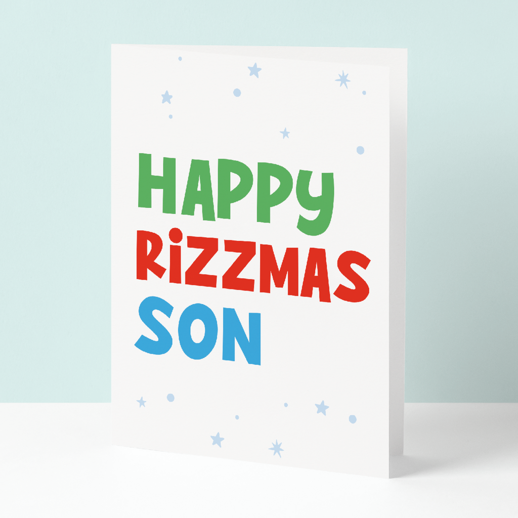 Happy Rizmass Son Christmas card