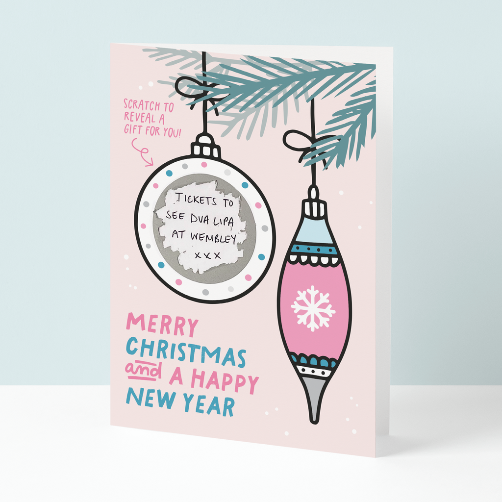 Bauble Scratch Reveal Christmas Card