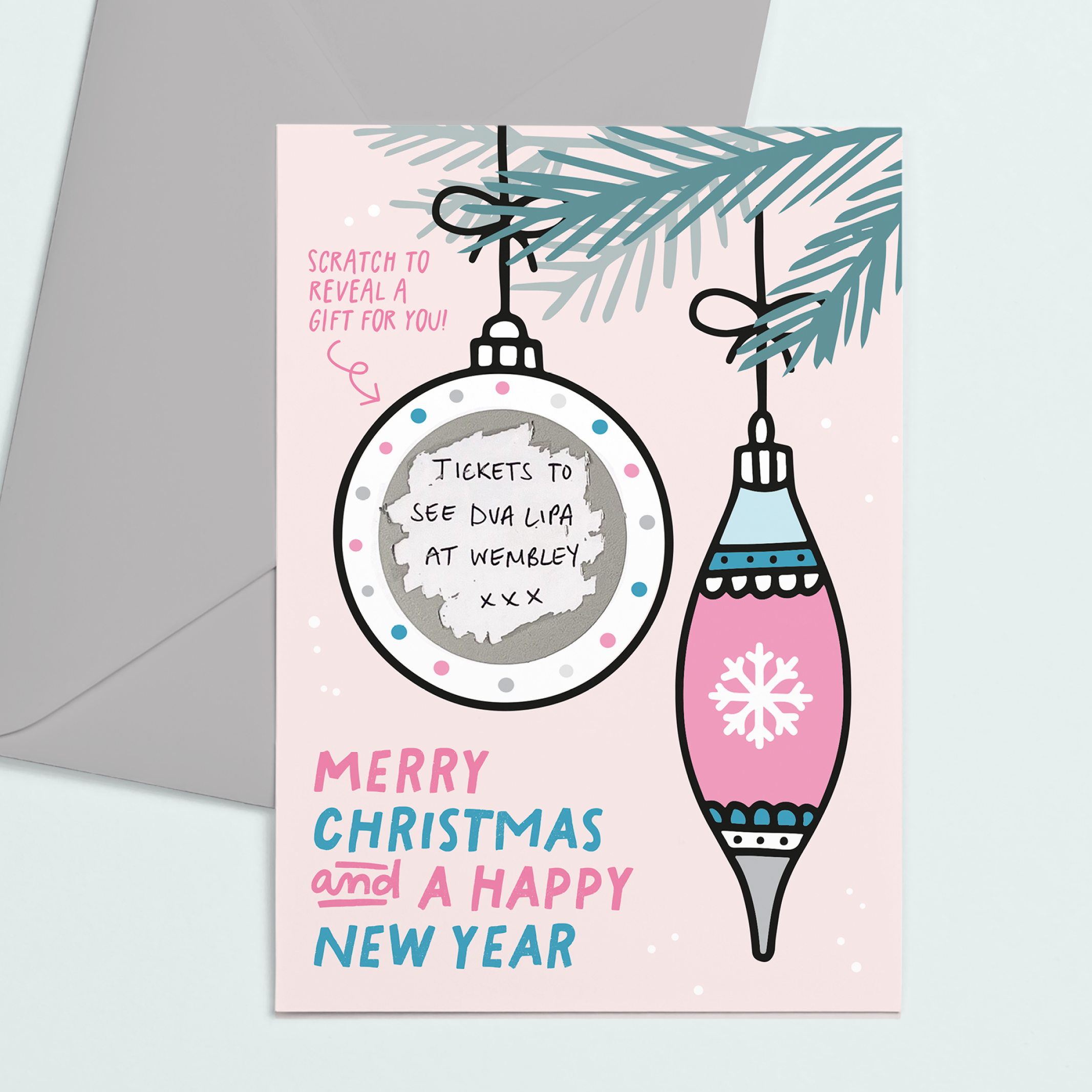 Bauble Scratch Reveal Christmas Card