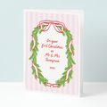 Retro Wreath Mr & Mrs First Christmas card