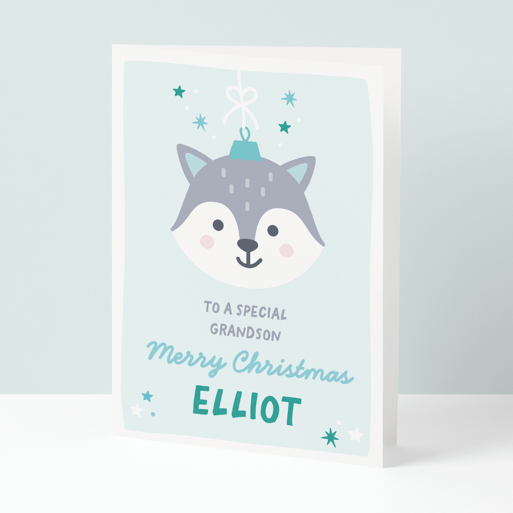 Fox grandson Christmas card