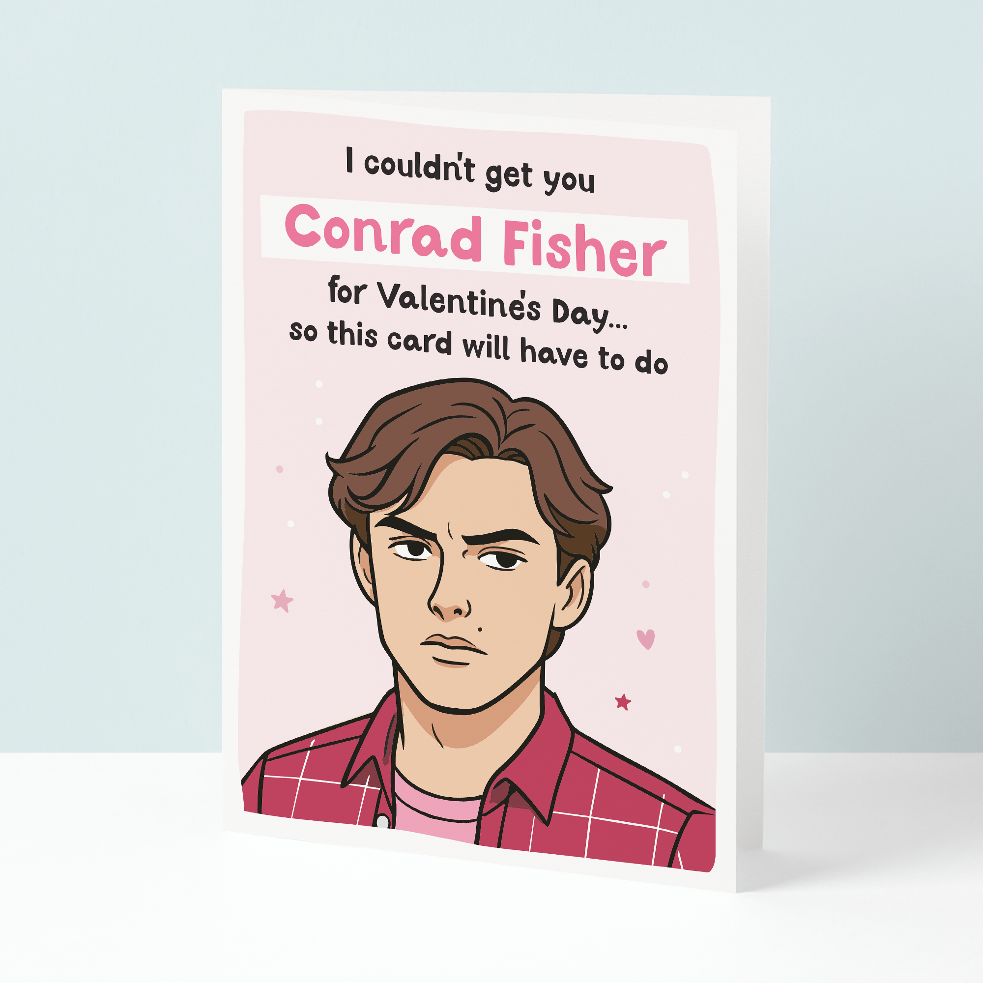 Valentine's card with an illustration of Conrad Fisher from the TV program 'the summer i turned pretty'