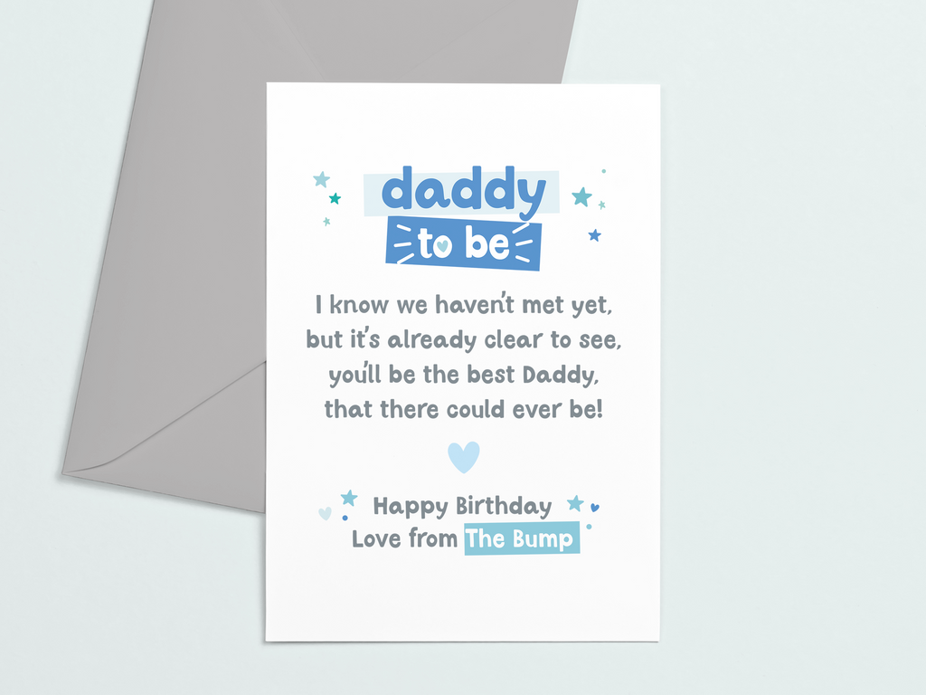 Daddy to be birthday card from the bump