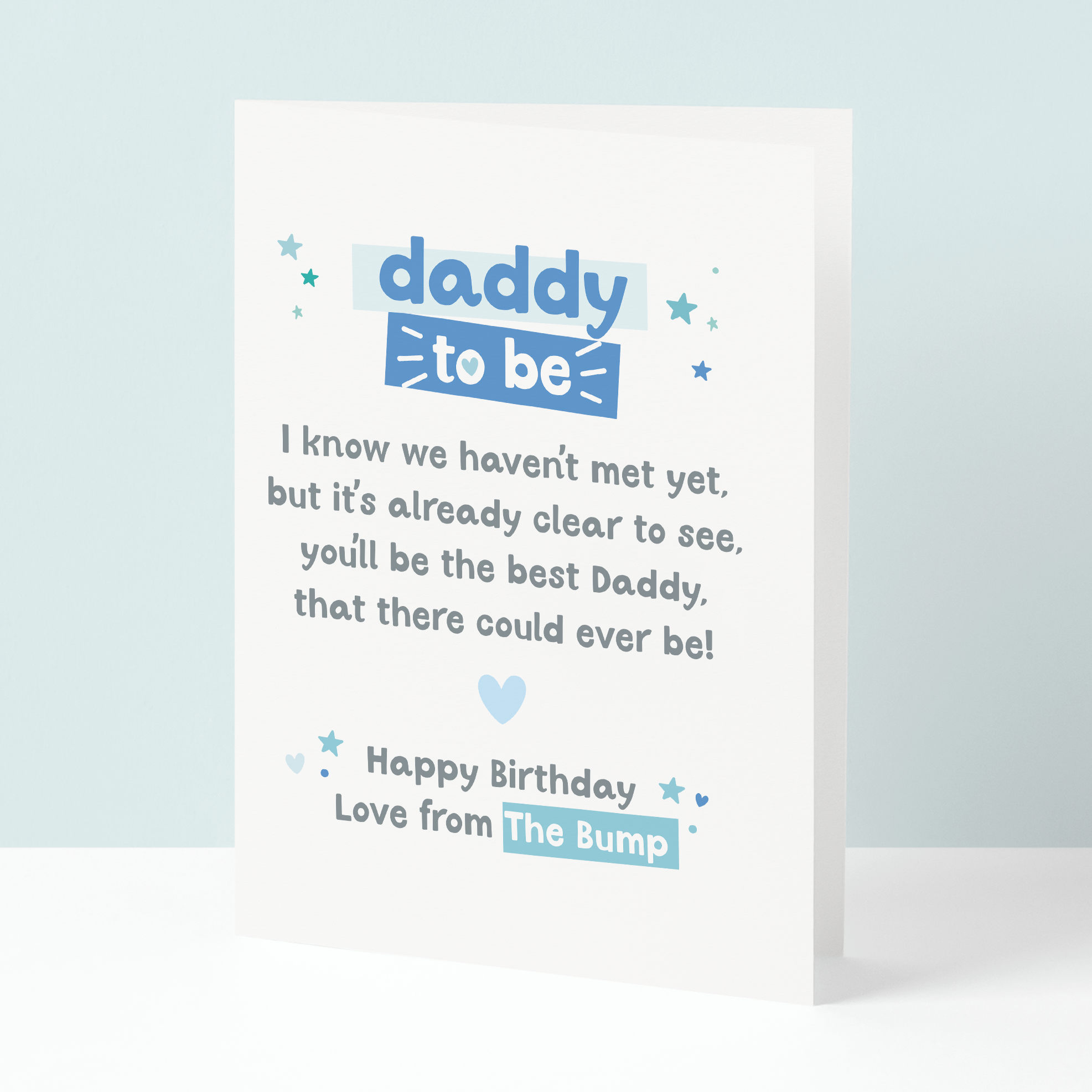 Daddy to be birthday card from the bump