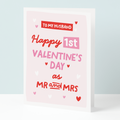 Husband First Valentines As Mr And Mrs Valentines Card
