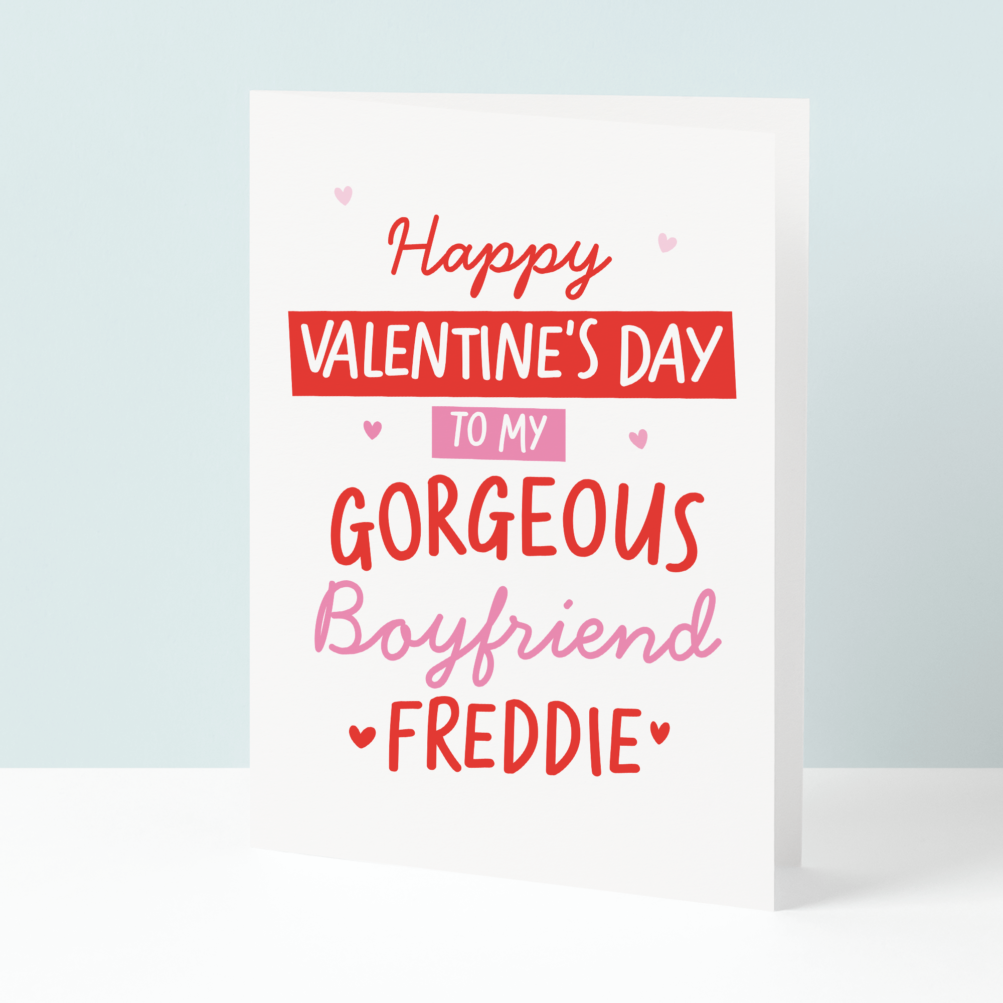 Personalised cute boyfriend valentine's card