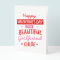 Personalised cute girlfriend valentine's card