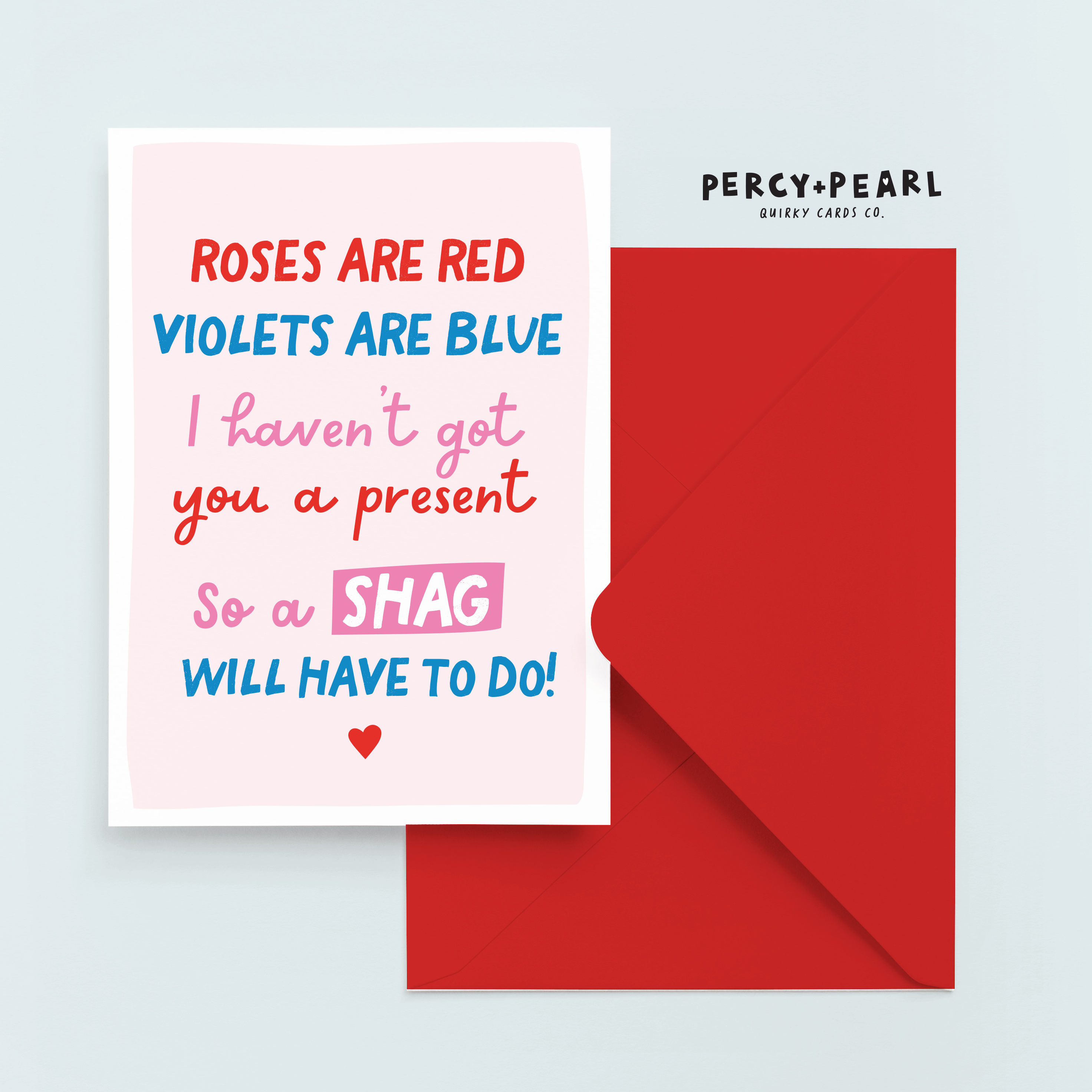 Roses Are Red Shag Valentines Day Card