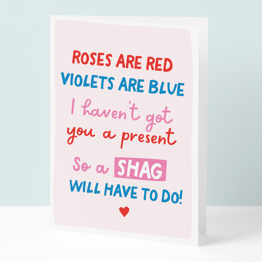 Roses Are Red Shag Valentines Day Card