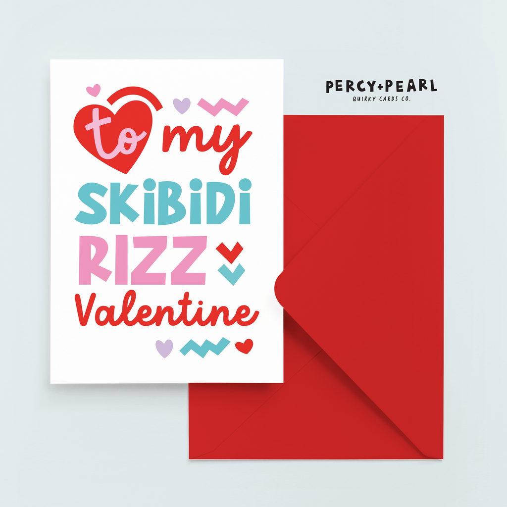 Funny skibidi rizz valentine's card